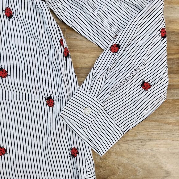 ☔️🔸️NWT Jane & Delancey Striped Ladybug Adjustable Long Sleeve Top Small - Picture 7 of 10
